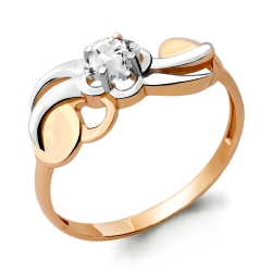 Кольцо из красного золота с камнями Swarovski